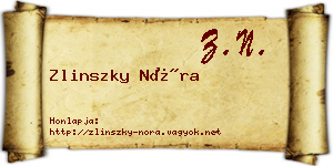 Zlinszky Nóra névjegykártya