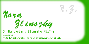 nora zlinszky business card